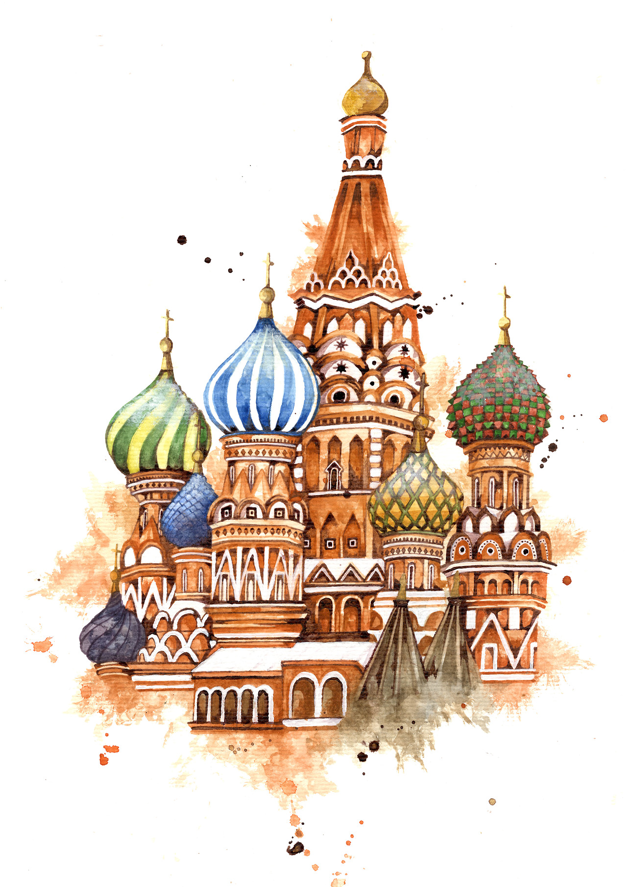 1280x1810 Beautiful Illustrations Of Architecture Around The World An - Watercolor Painting Architecture