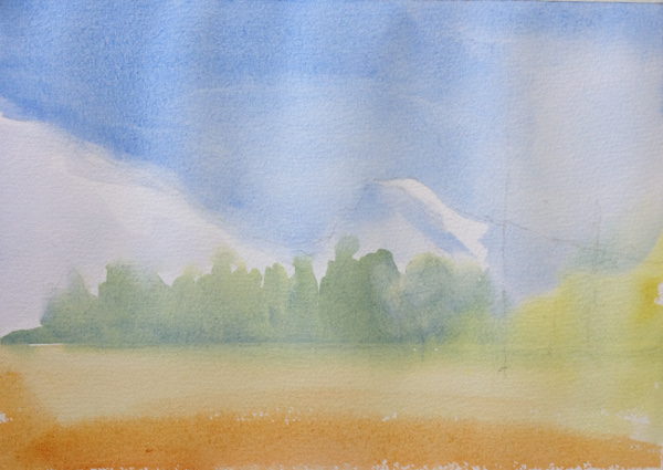 600x425 Watercolor Landscape Painting 5 Step Tutorial - Watercolor Painting Drawing