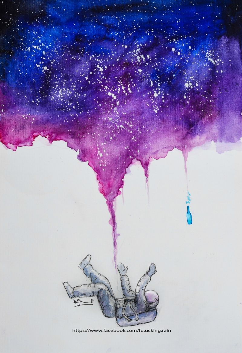800x1164 Watercolor, Galaxy, Kim, Painting Drawing Pencil - Watercolor Painting Drawing