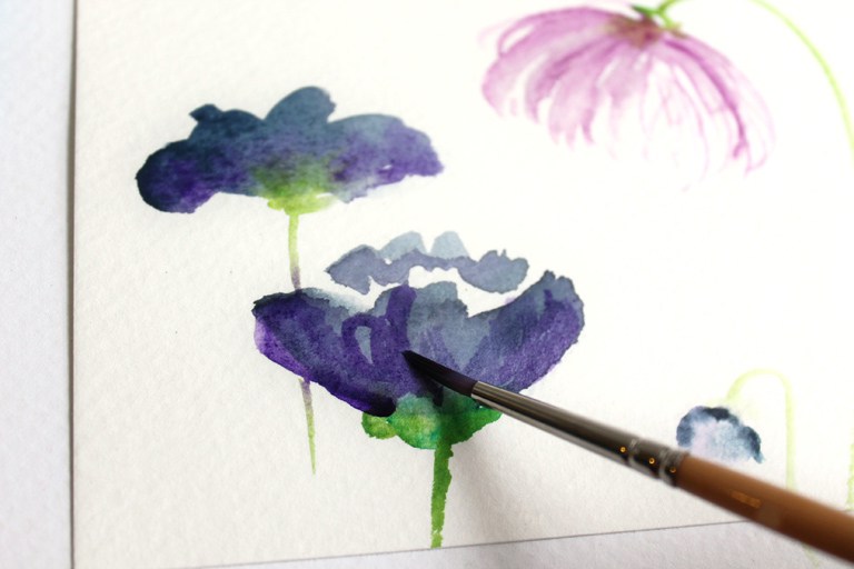 768x512 How To Create Watercolor Flowers Tutorial Plus A Gorgeous Giveaway - Watercolor Painting Flowers For Beginners