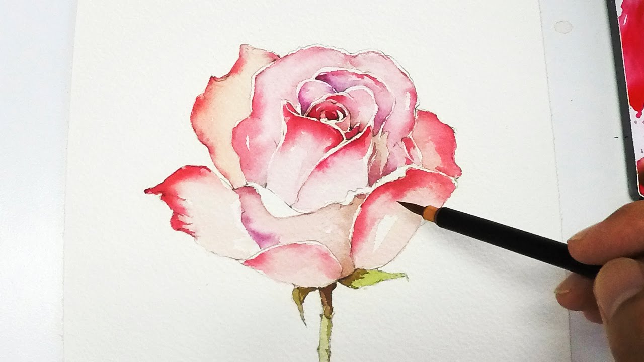 1280x720 Lvl4] Rose Painting Tutorial - Watercolor Painting Flowers For Beginners