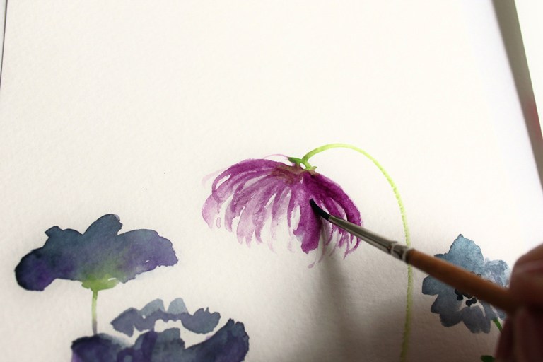 768x512 How To Create Watercolor Flowers Tutorial Plus A Gorgeous Giveaway - Watercolor Painting For Beginners Flowers