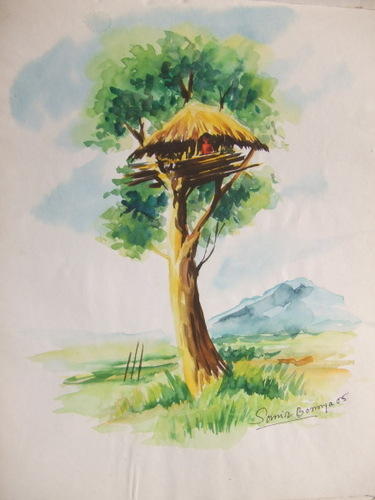 375x500 Decorative Watercolor Painting, Paani Ke Rang Wali Chitrakari - Watercolor Painting Images