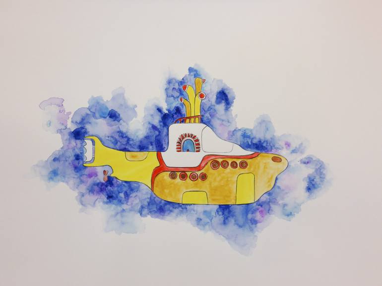 770x577 Inspiration From The Beatle, Yellow Submarine, Watercolor On Paper - Watercolor Painting Inspiration