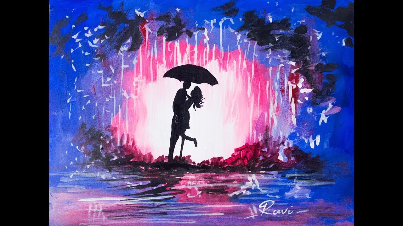 1280x720 Couple - Watercolor Painting Love