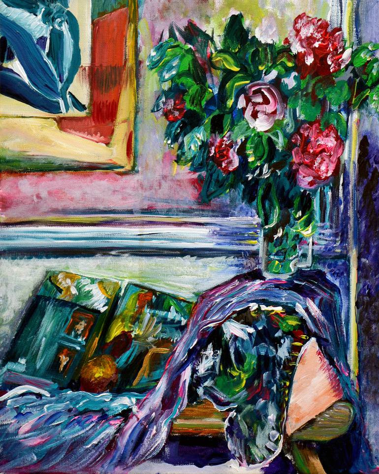 770x963 Saatchi Art Roses And Magazines Painting By Toby Moate - Watercolor Painting Magazines