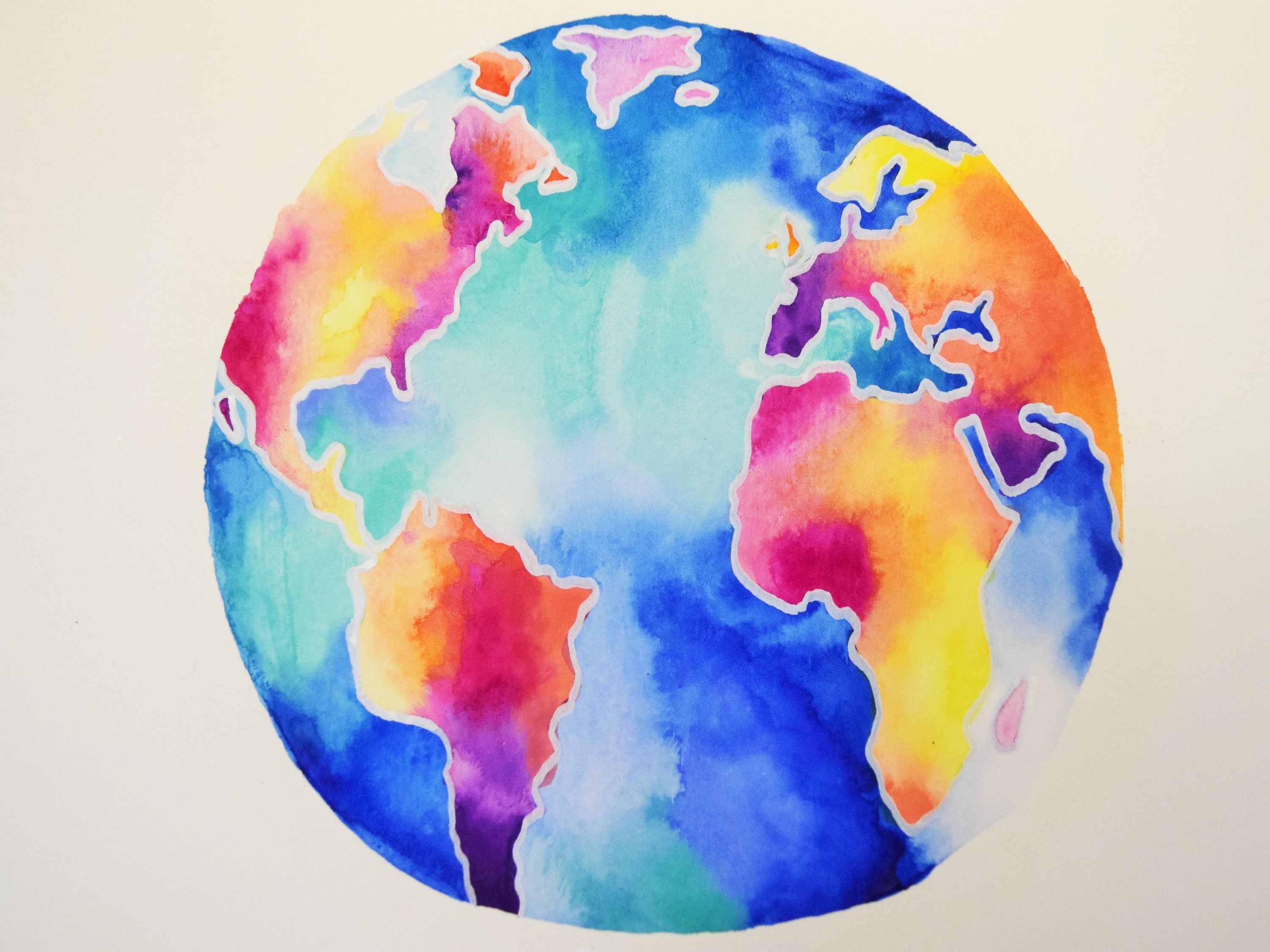 Watercolor Painting Of The World at PaintingValley.com | Explore