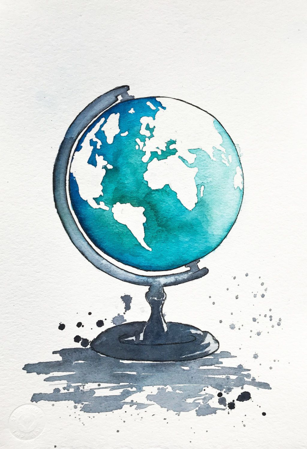 1024x1500 Globe Art, World Map Painting, Kids Room Decor, Map Art Print - Watercolor Painting Of The World