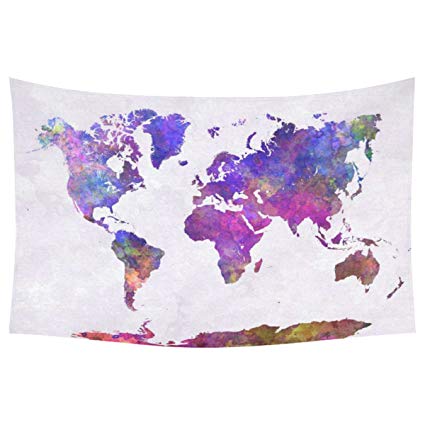 425x425 Interestprint Abstract Art Splatter Painting Home - Watercolor Painting Of The World