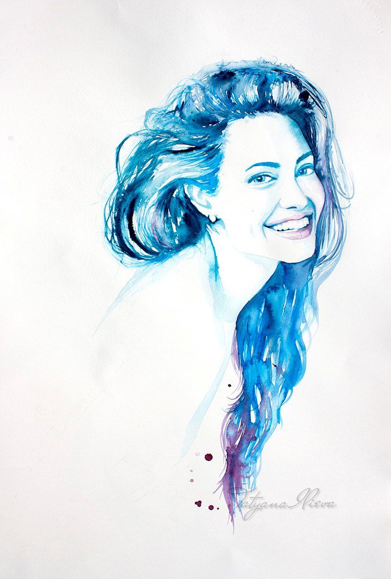 800x1184 Photos Watercolors Of Beautiful Women, - Watercolor Painting Of Woman