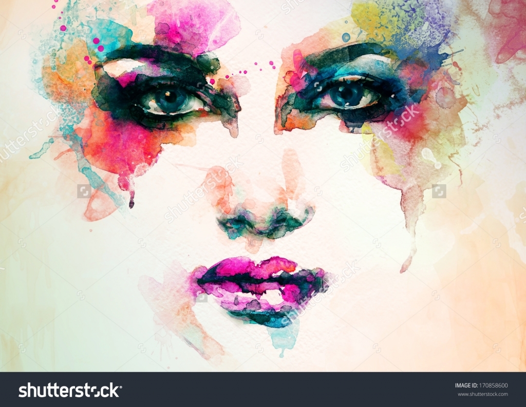 1024x793 Watercolor Painting Of Faces Abstract Woman Face Watercolor - Watercolor Painting Of Woman