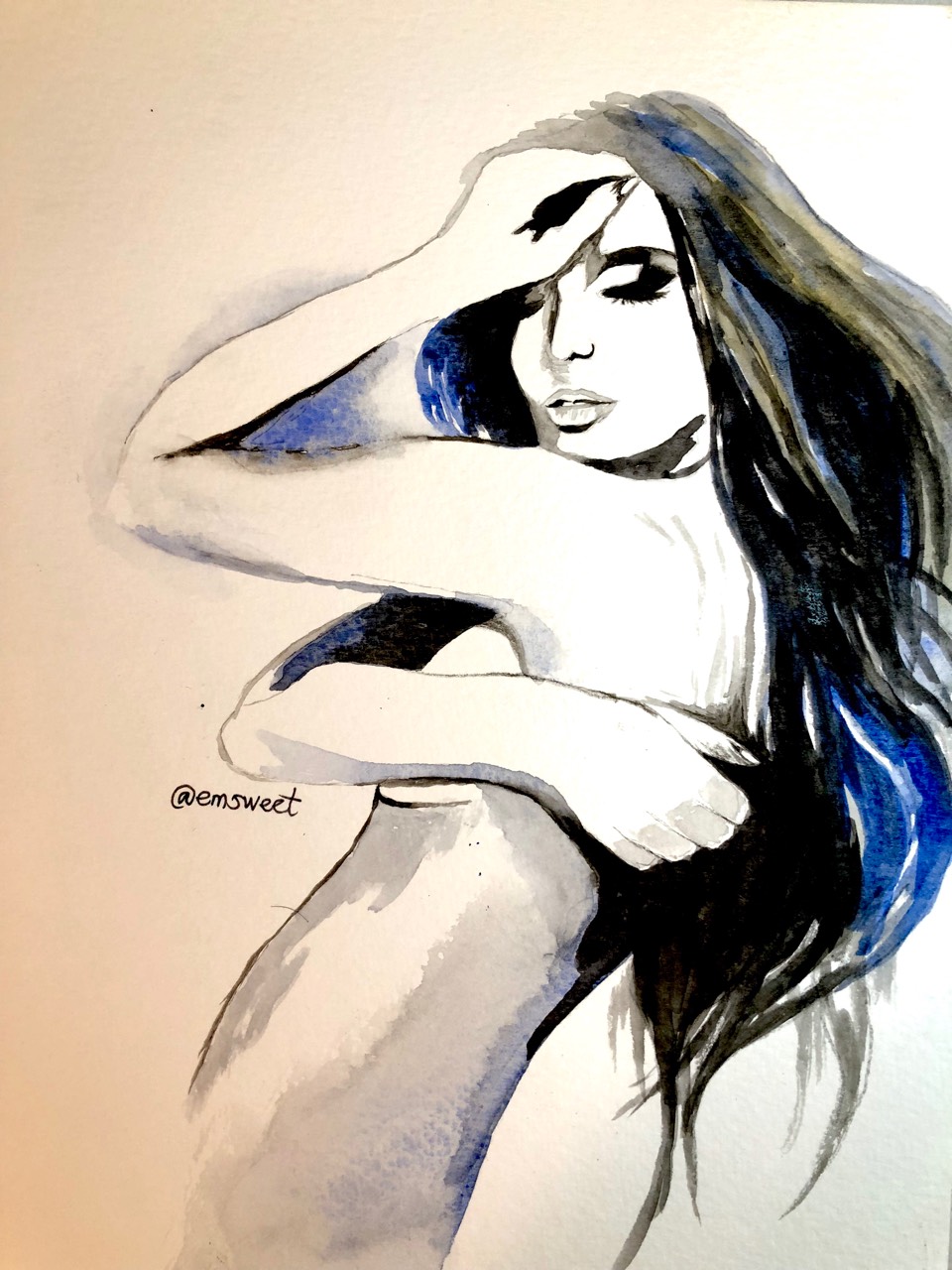 960x1280 Watercolor Painting Of A Woman - Watercolor Painting Of Woman