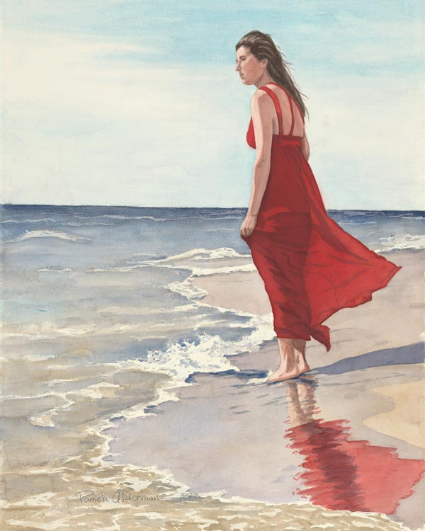 600x750 Watercolor By Pamela - Watercolor Painting Of Woman