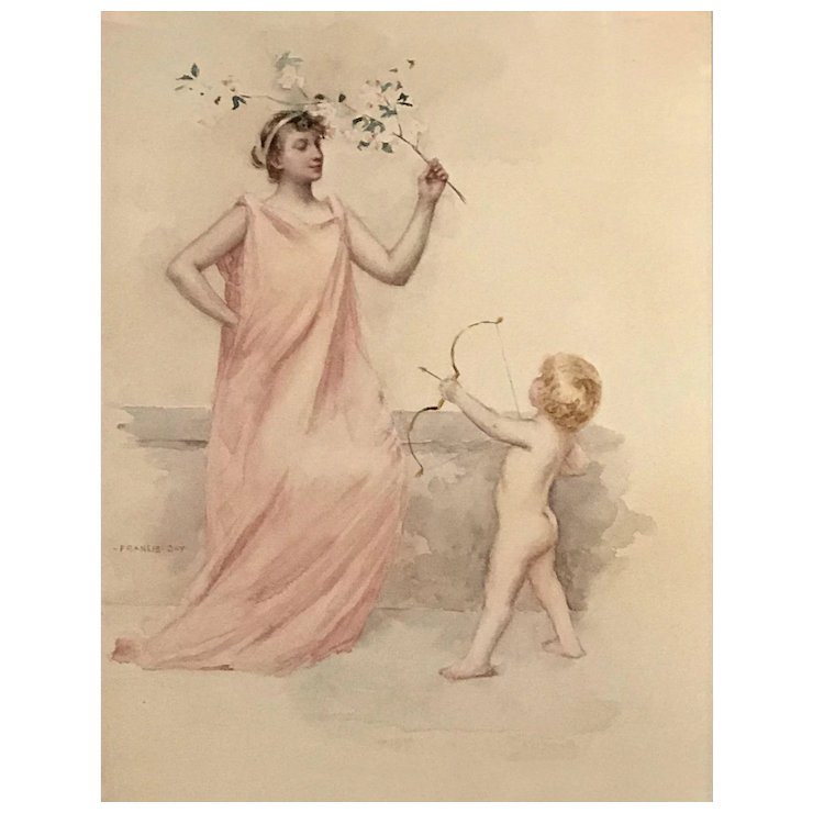 740x740 Francis Day Classical Watercolor Painting Of Woman Amp Child New - Watercolor Painting Of Woman