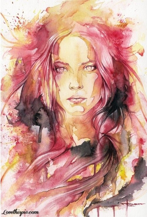 500x737 Painting Of Woman Beautiful Girl Art Artistic Beauty Woman - Watercolor Painting Of Woman