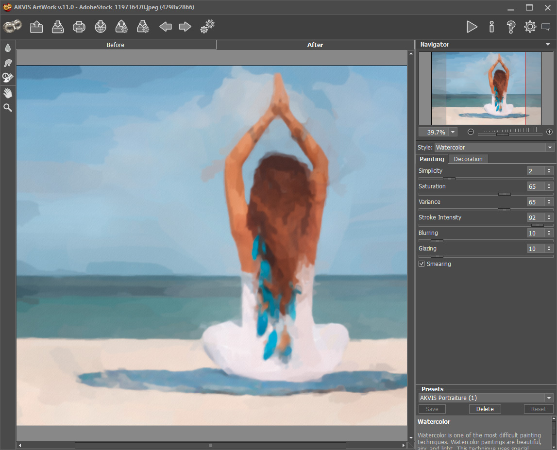 1147x927 Artistic Filter Effects - Watercolor Painting Software