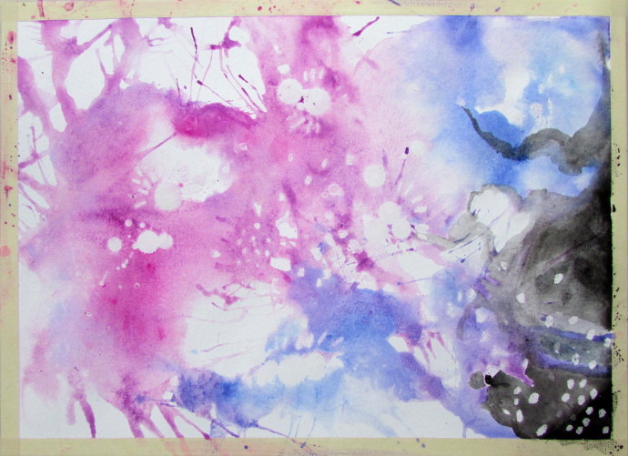 690x501 Fun Watercolor Galaxy And Space Paintings - Watercolor Painting Space