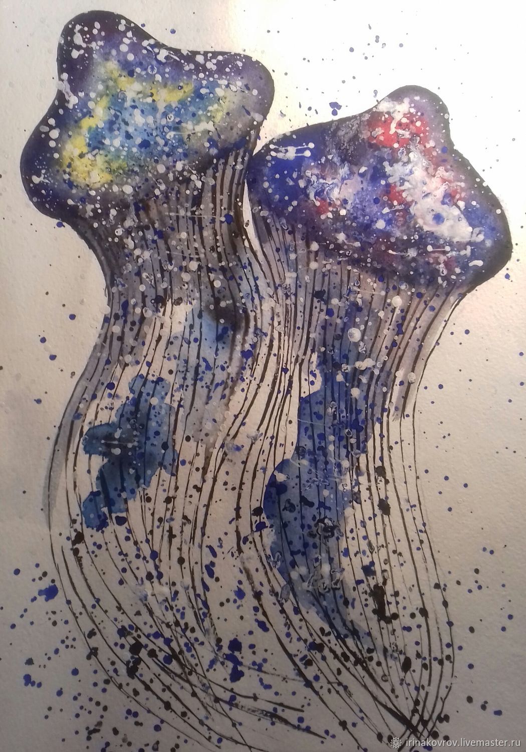 1050x1500 Painting Watercolor. Space Jellyfish Shop Online On Livemaster - Watercolor Painting Space