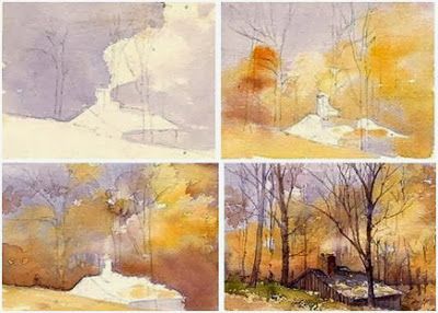 400x286 Photos Step By Step Watercolor Landscape, - Watercolor Painting Steps