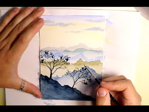 480x360 How To Paint Mountains Landscape - Watercolor Painting Steps