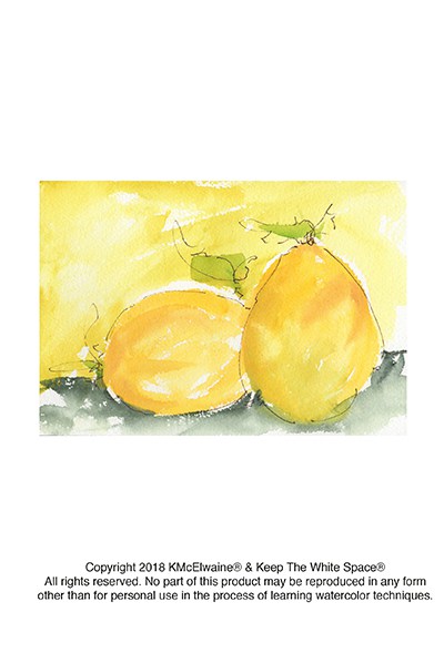 400x589 Lemon Painting Pattern Kathleen Mcelwaine Art - Watercolor Painting Templates
