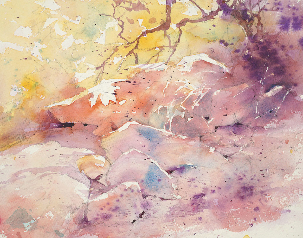 1024x805 How To Paint Rocks - Watercolor Painting Texture