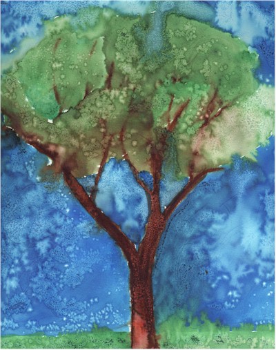 400x507 Texture With A Chemical Reaction Lesson Plan (Salt And Watercolor - Watercolor Painting Texture