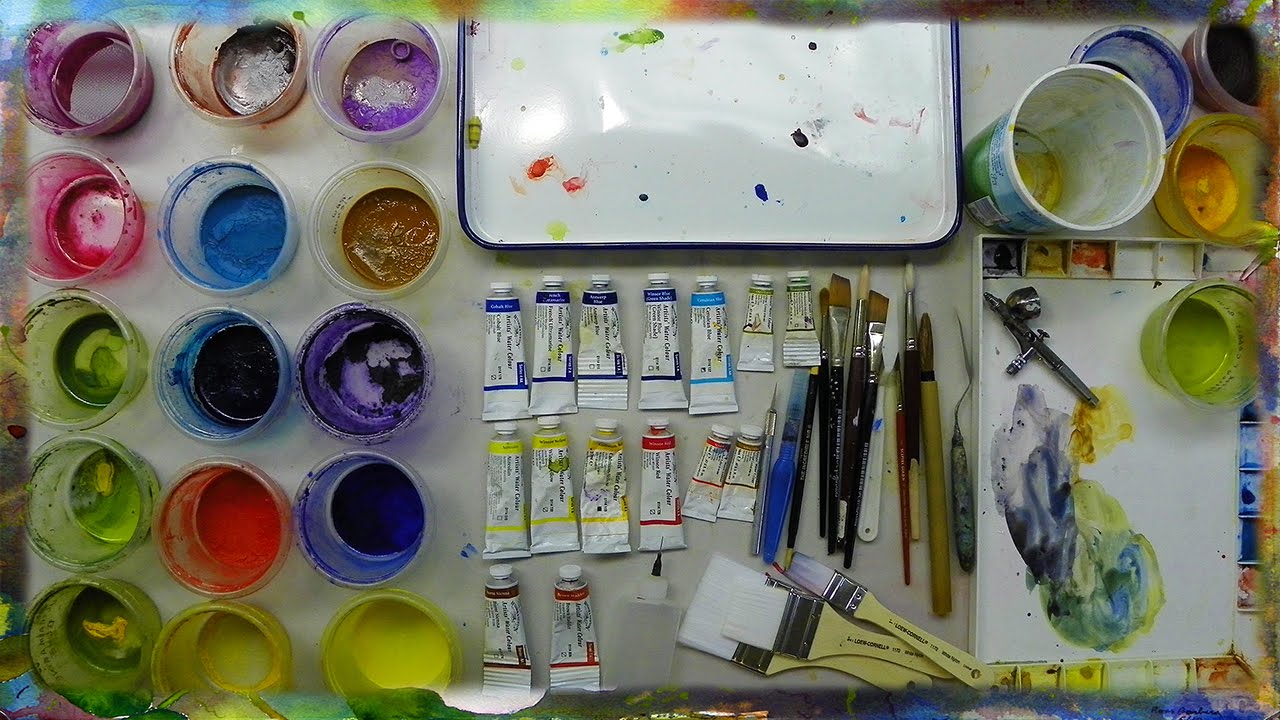 1280x720 Tools And Materials For Watercolor Painting By Ross Barbera - Watercolor Painting Tools