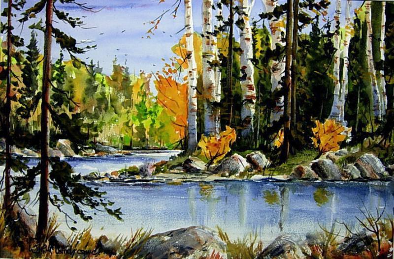 800x527 How I Paint Birch In A Fall Setting Demo - Watercolor Painting Trees And Foliage