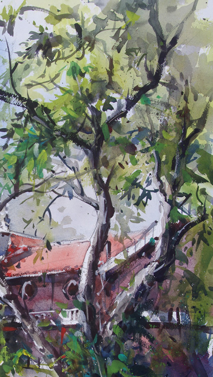 424x750 Review Escoda Perla, Joseph Zbukvic Watercolor Brush Set No.1 - Watercolor Painting Trees And Foliage