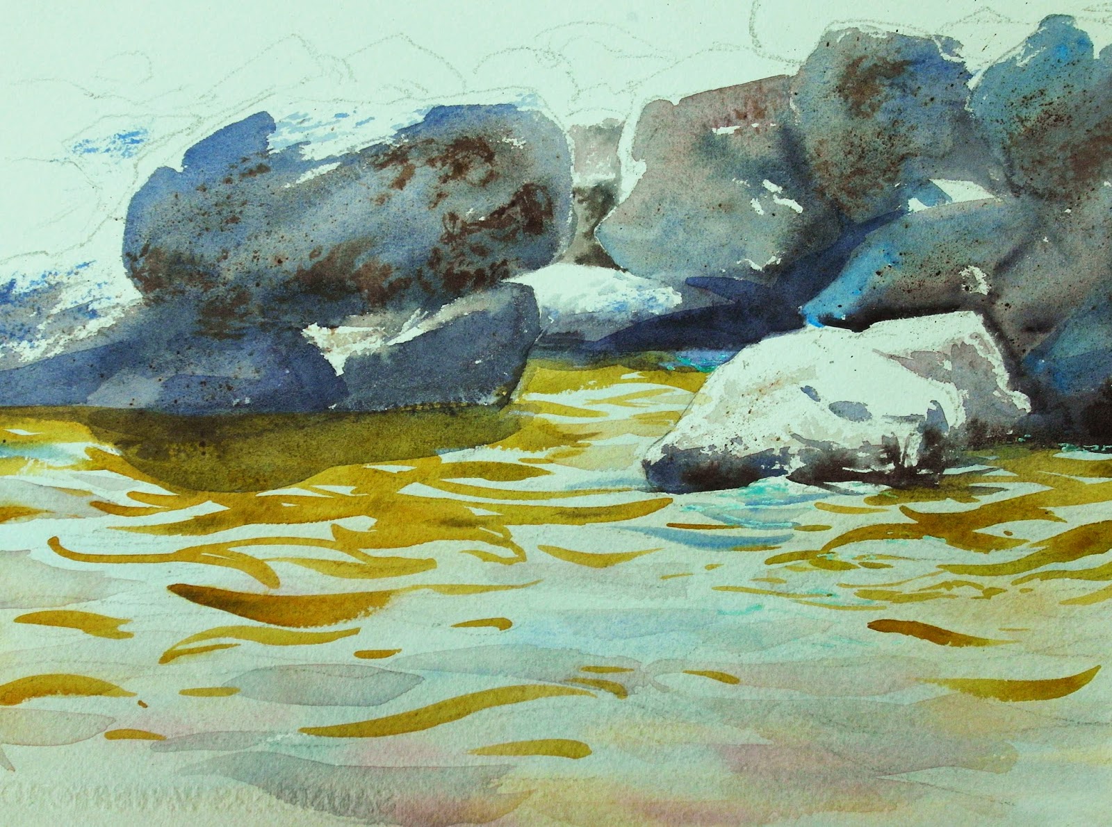 1600x1191 Art Of Watercolor Water Surface, Reflection - Watercolor Painting Water Ripples