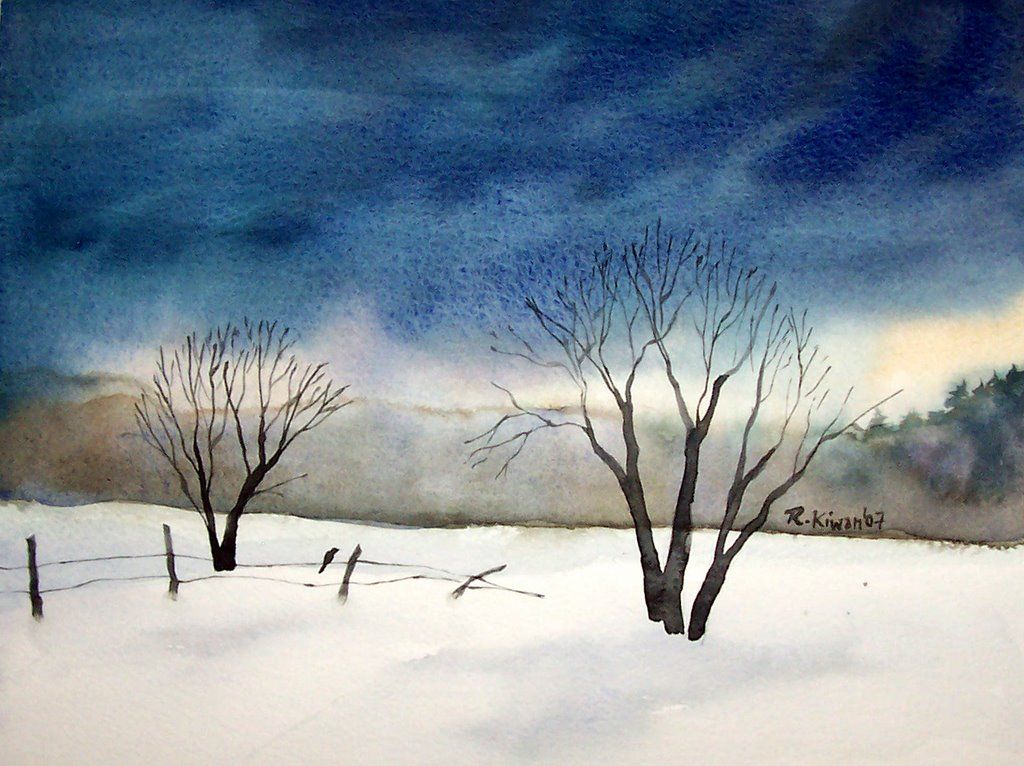 1024x766 Watercolor Painting Snow Scenes From The Land Of The Cedars - Watercolor Painting Winter Scenes