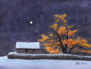 300x228 Watercolor Winter Scene Paintings Fine Art America - Watercolor Painting Winter Scenes