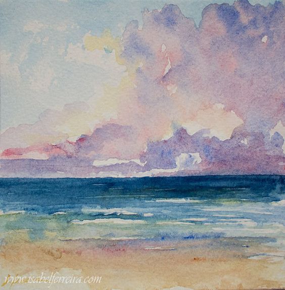 564x574 Landsceper - Watercolor Paintings Beach Scenes