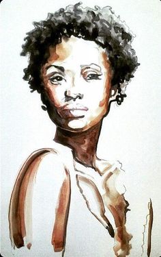 Watercolor Paintings Of Black Women at PaintingValley.com | Explore