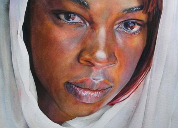 598x429 Black Portraits Paintings - Watercolor Paintings Of Black Women