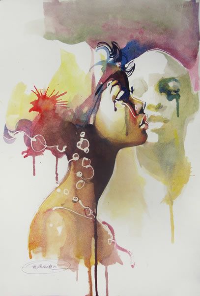 407x600 Black Women Art! Artist - Watercolor Paintings Of Black Women