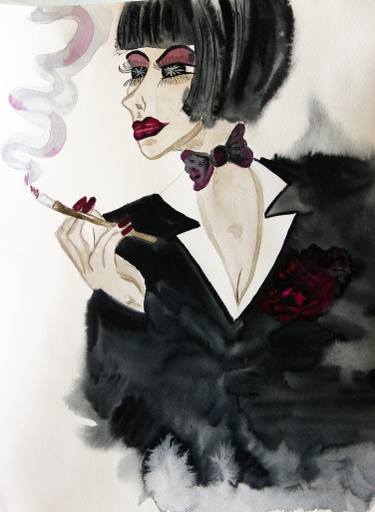 375x512 Original Women Watercolor Paintings For Sale Saatchi Art - Watercolor Paintings Of Black Women