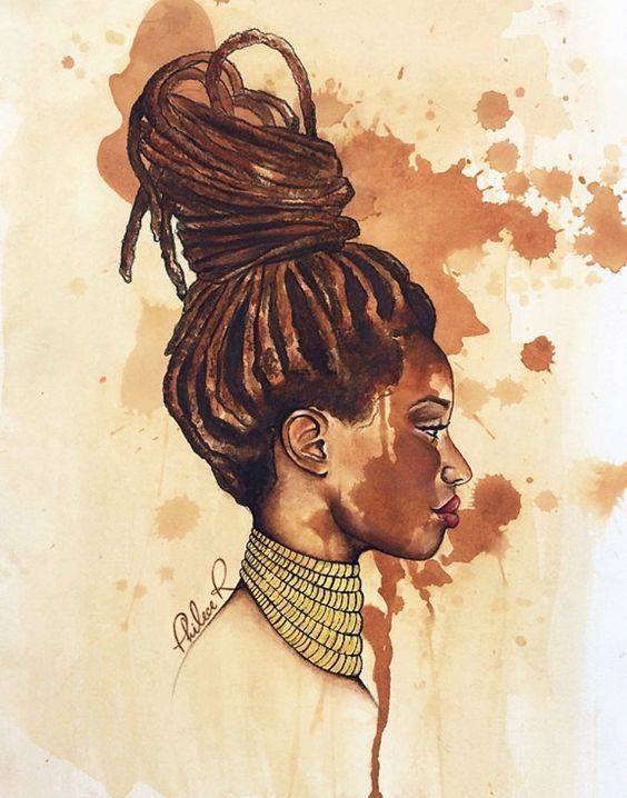 564x718 Pin By Eclipserosa On Arte Locs, Black Women Art And - Watercolor Paintings Of Black Women