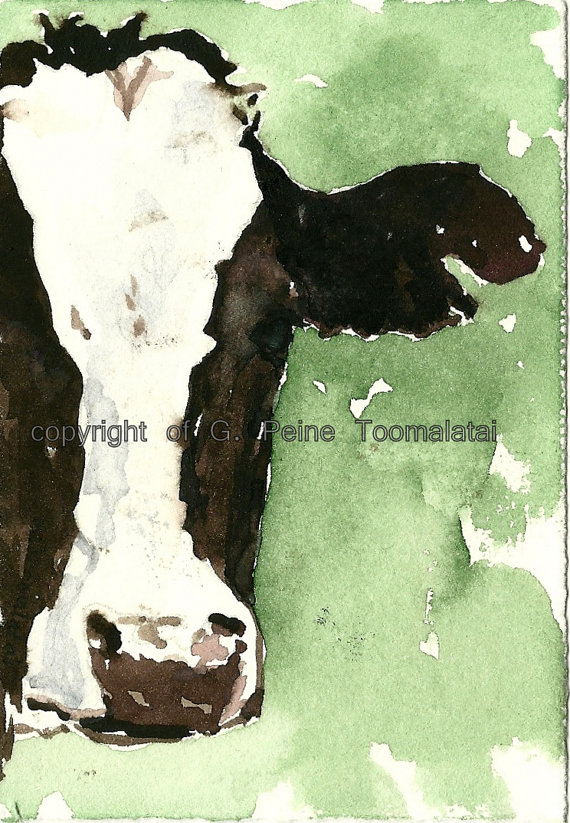 570x823 Cow Art Cow Painting Cow Print Of An Original Watercolor Painting - Watercolor Paintings Of Cows