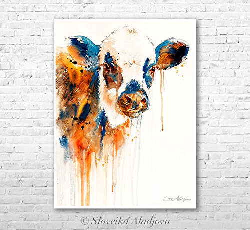 500x460 Cow Watercolor Painting Print By Slaveika Aladjova - Watercolor Paintings Of Cows