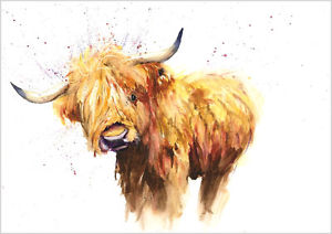 300x212 Helen Rose Limited Print Of My Highland Cow Animal Art Watercolour - Watercolor Paintings Of Cows