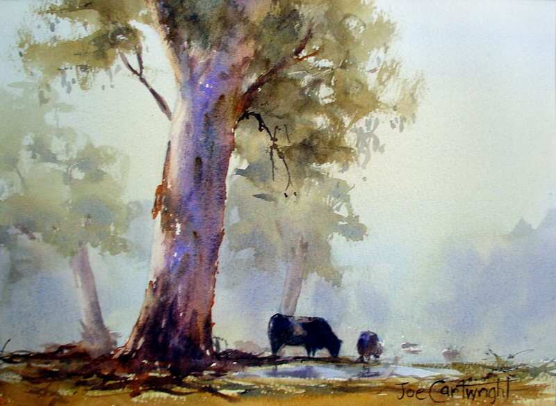 800x584 Watercolor Paintings Landscape Gallery - Watercolor Paintings Of Cows