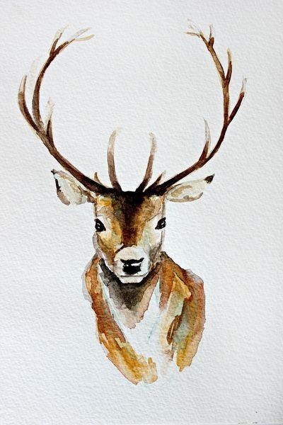 400x600 Gorgeous Deer Art Watercolour Artsy In 2018 - Watercolor Paintings Of Deer