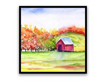 340x270 Rustic Fall Scenes Etsy - Watercolor Paintings Of Fall Scenes