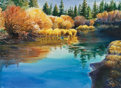 500x365 Techniques For Painting Water In Watercolor - Watercolor Paintings Of Fall Scenes