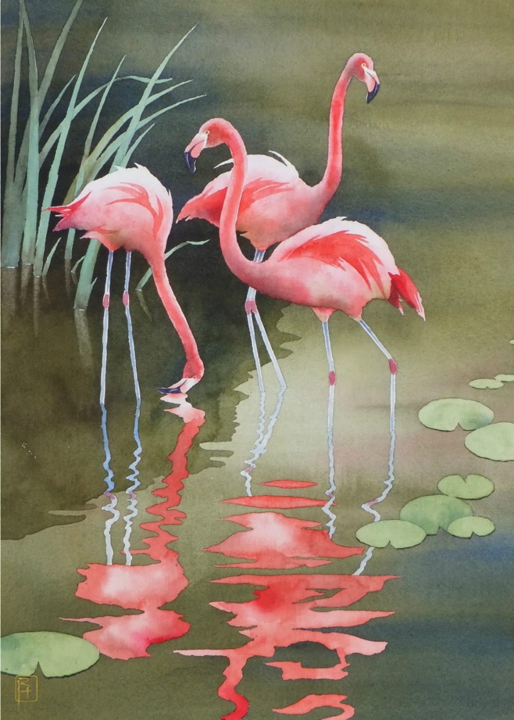 1000x1399 Flamingo Paintings - Watercolor Paintings Of Flamingos