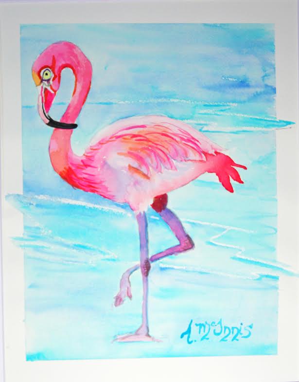 615x785 Fuschia Flamingo Watercolor Painting Class Friday 24 June @ 10am - Watercolor Paintings Of Flamingos