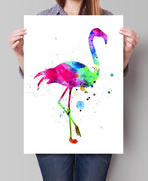 491x600 Flamingo Art, Watercolor Painting, Watercolor Art, Flamingo Print - Watercolor Paintings Of Flamingos