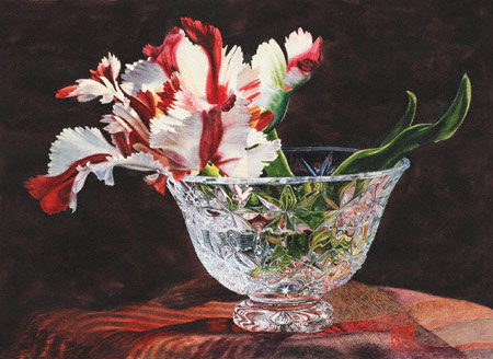 450x328 Painting A Crystal Vase - Watercolor Paintings Of Flowers In Vases